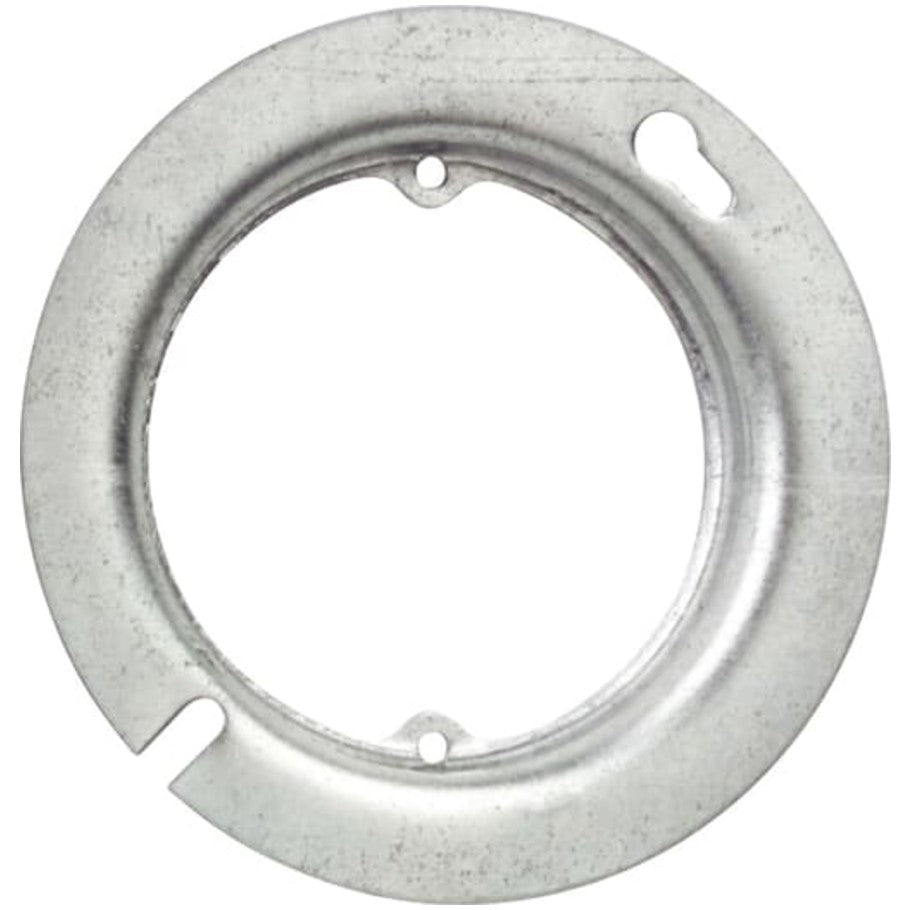 4 in. Round and Octagon Box Cover, Steel, 5/8 in. Raised, Center Blanked with Tapped Ears on 2-3/4 in. Centers