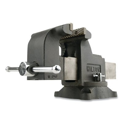 Shop Bench Vise, 6 in Jaw Width, 3-1/2 in Throat Depth, Swivel Base