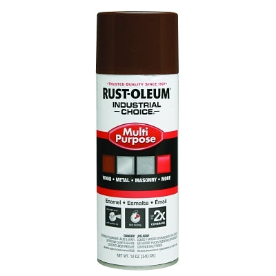 Industrial Choice 1600 System Enamel Aerosols, 12 oz, Leather Brown, High-Gloss