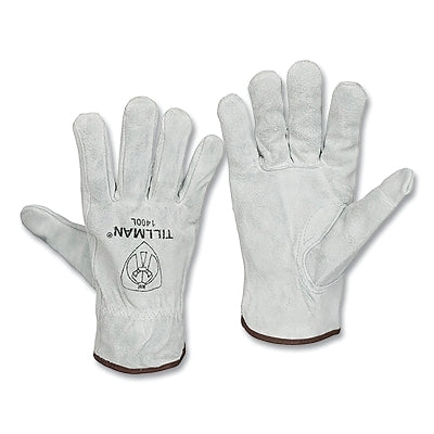 Drivers Gloves, Medium, Cotton Stitching/Split Cowhide, Unlined, Pearl