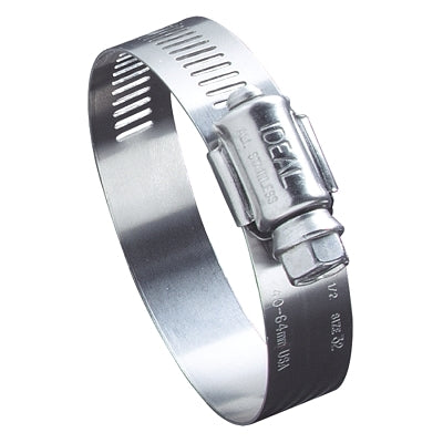 64 Series Worm Drive Clamp, 1-1/4 in to 2-1/4 in Hose ID, Stainless Steel 201/301