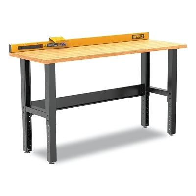 Butcher Block Top Work Bench, 6 ft, 1.38 in Thick, Heavy-Duty Steel Frame