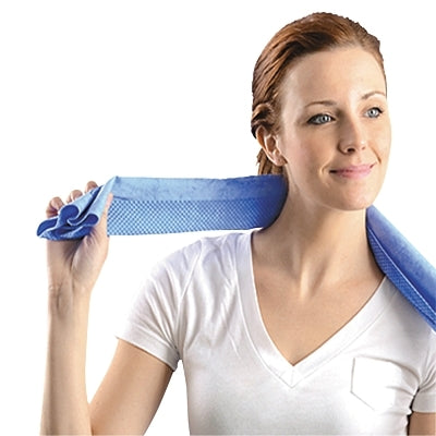MiraCool Cooling Towel, 14 in W, 29.5 in L, Blue