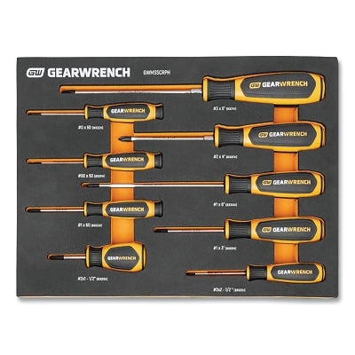 Modular Screwdriver Set, 9-pc, Dual Material, Phillips, SAE/Metric