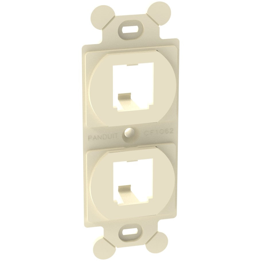 Mini-Com 106 Duplex Outlet Frame, 2-Port, Electric Ivory