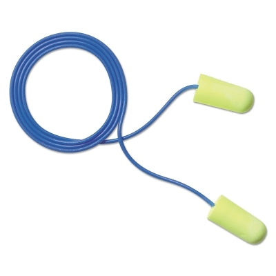 3M 311-1250 E-A-Rsoft Yellow Neons Foam Earplug, Polyurethane, Yellow, Corded, Regular