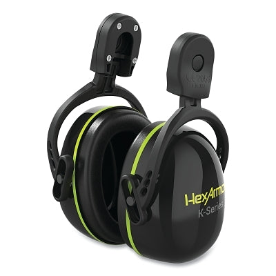 K-Series Ceros K2M Magnetic Earmuffs, 24 NRR, Black/Lime, Click-and-Go Magnetic Mounting