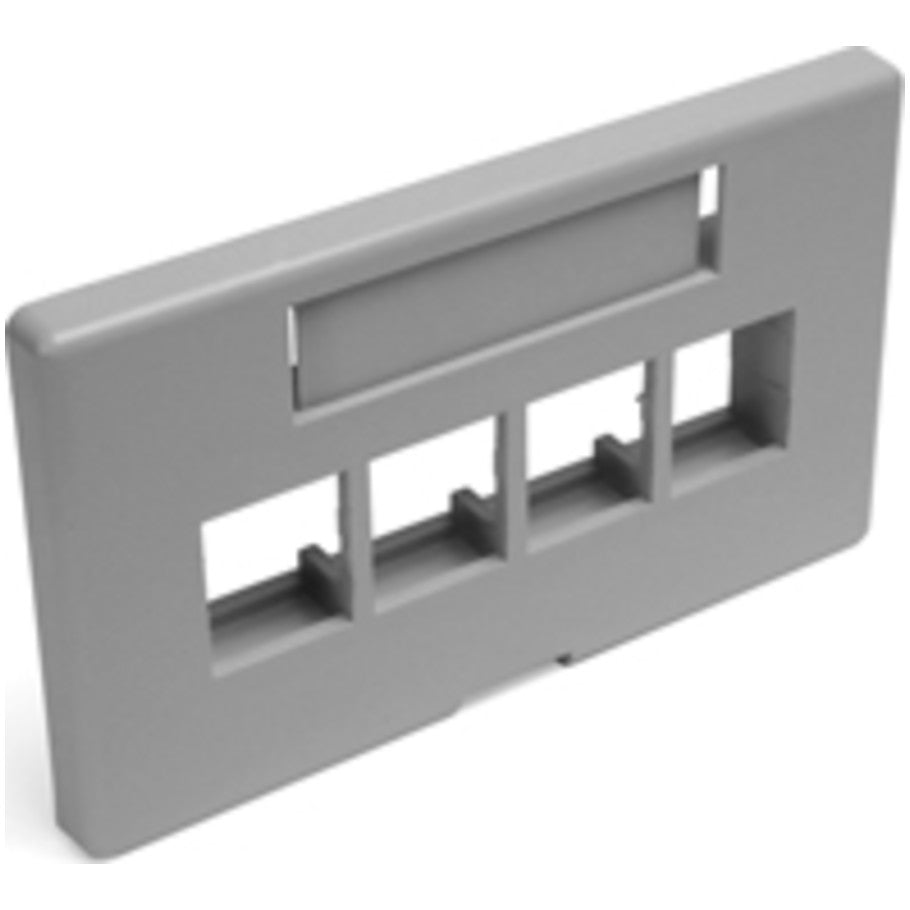 QuickPort Modular Furniture Faceplate for Herman Miller, 4-Port, Gray