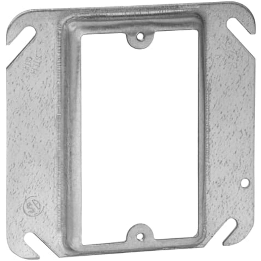 Steel City 4 in. Square Device Cover, Steel, 1-Device, 1/2 in. Raised
