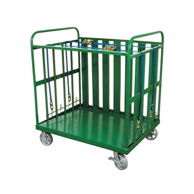 Heavy-Duty Cylinder Buggies, Holds 80 Cylinders, 6 in Steel Wheels
