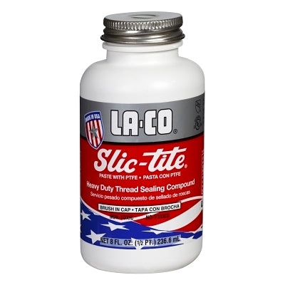 Slic-Tite Paste Thread Sealant with PTFE, 8 oz, Brush In Cap, White