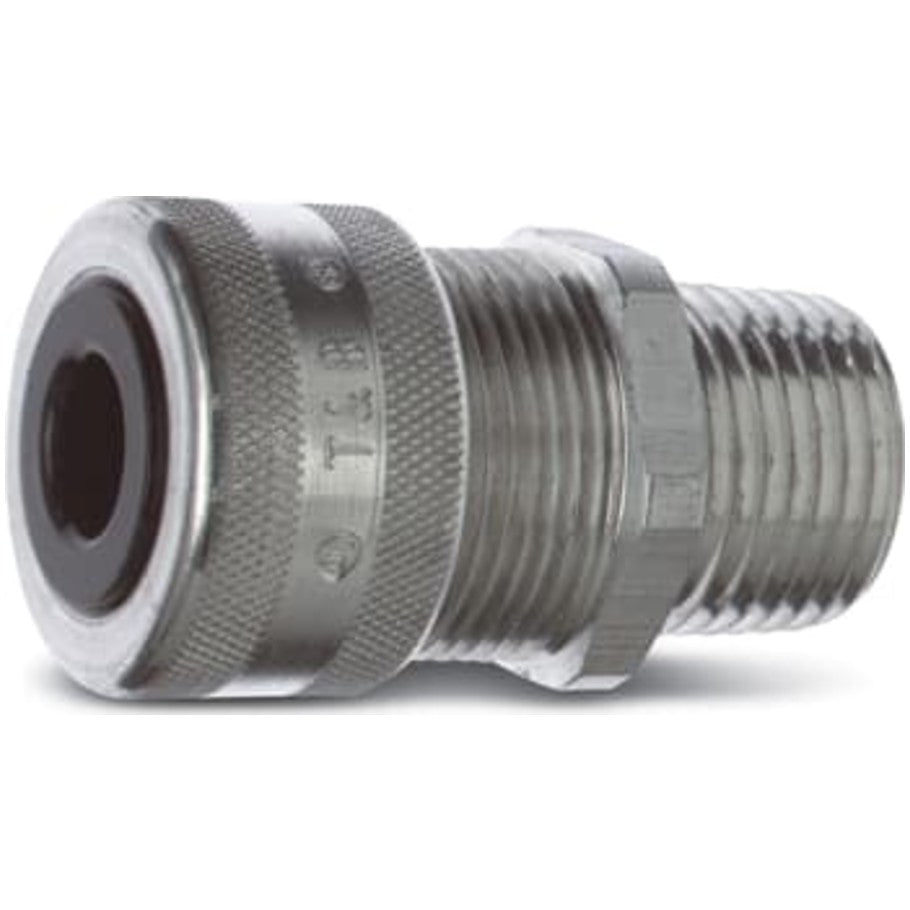 Ranger Liquid Tight Strain Relief Connector, Aluminum, Straight, Portable Cord, 0.125 to 0.375 in., 1/2 in.