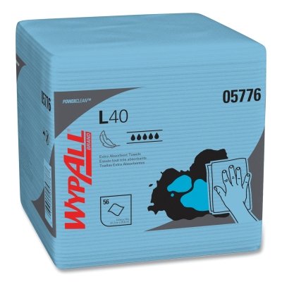 L40 Towel, Blue, 12.5 in W x 12 in L, Pack, 1 Ply, 56 Sheets/PK, 672 Sheets Total