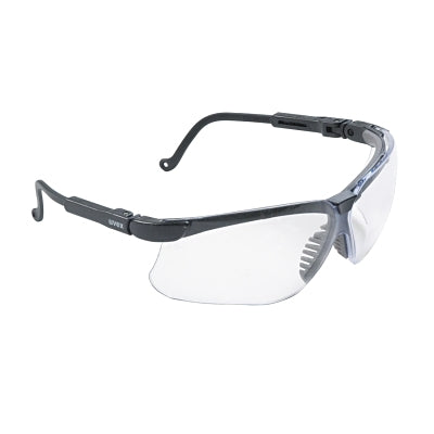 Uvex Genesis Safety Eyewear, S3200, Clear Tint, Ultra-dura HC Coating, Polycarbonate Lens/Frame, Black
