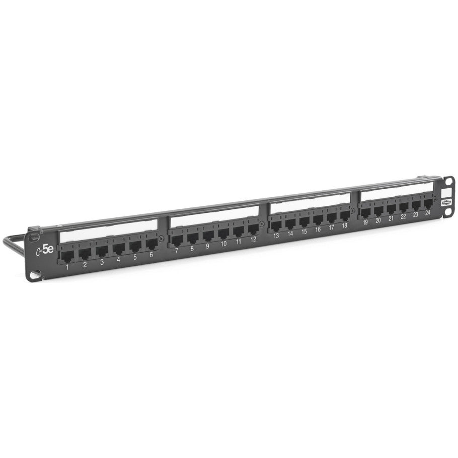 NEXTSPEED Cat 5e Patch Panel, Rack Mount, 24-Port, 1 RU, Black