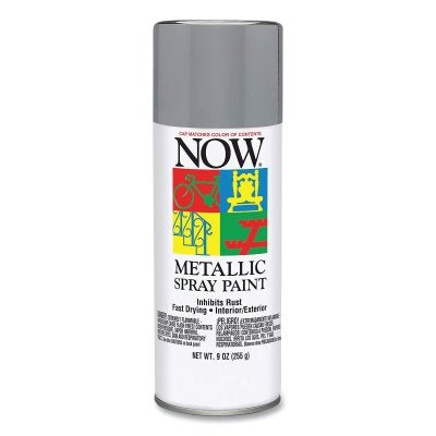 NOW Spray Paint, 9 oz, Aerosol Can, Gray, Primer