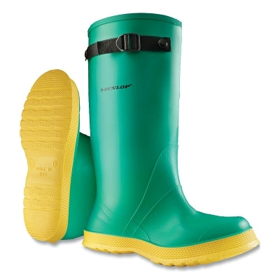 Hazmax Slicker Overboots, Men's Large, 17 in Boot, PVC, Green/Yellow