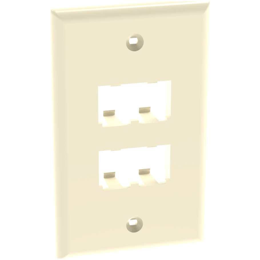 Mini-Com Classic Series, 1 Gang, Vertical Faceplate, 4-Port, Electric Ivory