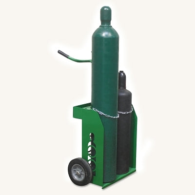 Cylinder Box Cart, for Oxygen and Acetylene, 13.66 in D x 24.5 in W x 43.63 in H, 10 in Semi-Pneumatic Tires