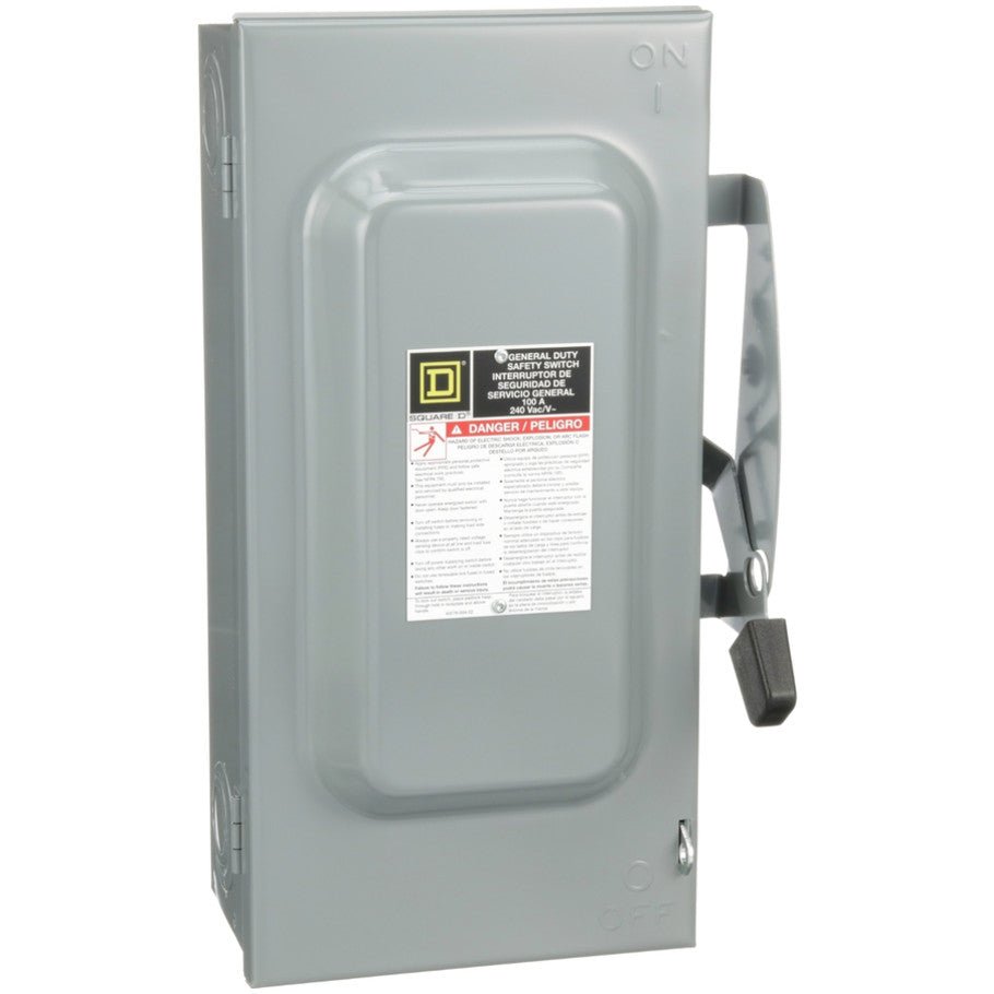 General Duty Disconnect, Fusible, 3 Phase, 100A 120/240V, 3P4W