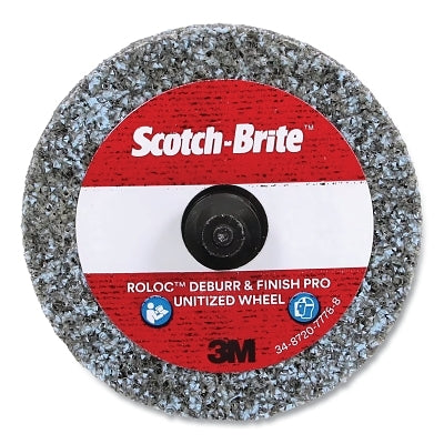 3M 076308-77231 Roloc+ Deburr and Finish PRO Unitized Wheel, 2 in dia x 1/4 in Thick, 2S Fine, 22100 RPM, Silicone Carbide