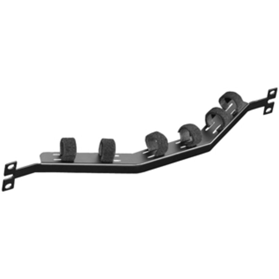 Angled Cable Management Bar, Steel, Rack Mountable, Black
