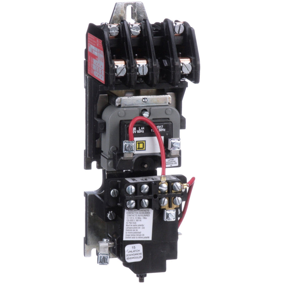 Mechanically Held Lighting Contactor, 3-Pole, Open-Type Enclosure, 120V Coil