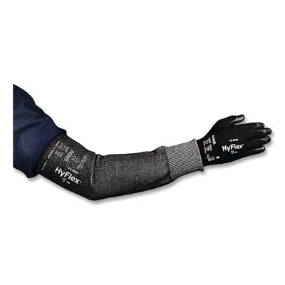 11-280 High Cut-Resistant Sleeve, 18 in L, Knitwrist Cuff without Thumbhole, Wide, Gray