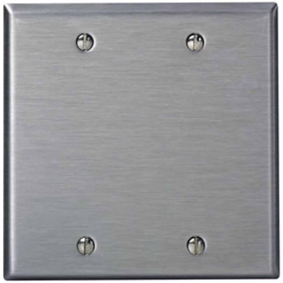 2 Gang Blank Oversized Box Mounted Stainless Steel Wall Plate