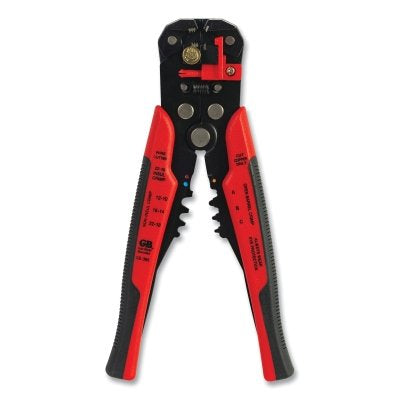 Automatic Wire Stripper and Crimper, 8.25 in OAL, 10 to 26 AWG Solid/Stranded, Black/Red High-Leverage Handle, Adjustable