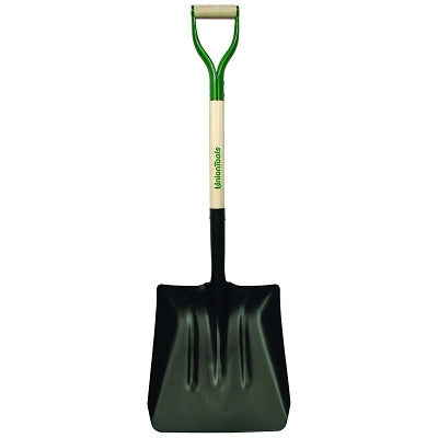 Steel Coal Shovel, 14.5 in L X 13.5 in W Blade, 27 in White Ash D-Grip Handle