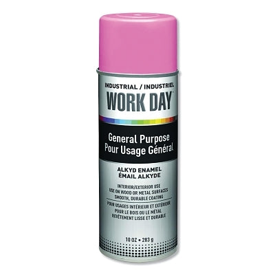 Industrial Work Day Enamel Paint, 10 oz Aerosol Can, Gloss Pink