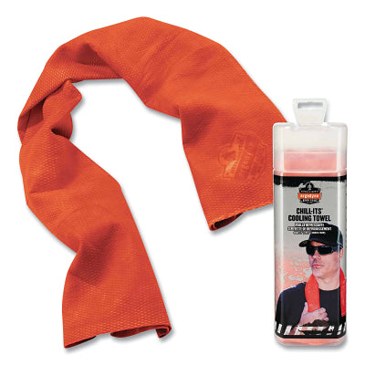 Chill-Its 6602 Evaporative Cooling Towel, 13 in W X 29-1/2 in L, Orange