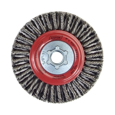 Wire Wheel Brush, 6-7/8 in x 3/16 in x .020 in, Carbon Steel, 9000 RPM