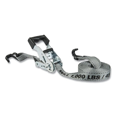 High Tension Ratchet Tie-Downs with Double J-Hooks, 1 in W x 12 ft, 1,000 lb Load Capacity