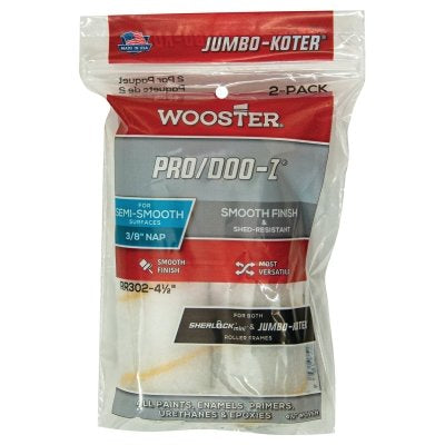 Pro/Doo-Z Jumbo-Koter Mini Roller Covers, 2 Pack, 4-1/2 in, 3/8 in Nap Length