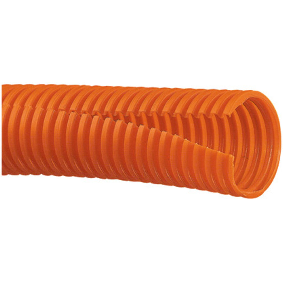 Slit Wall Corrugated Loom Tubing, Orange, 50 ft. x 1.25 in. D