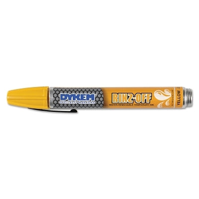 RINZ OFF Water Removable Temporary Marker, Yellow, Broad Threaded Cap