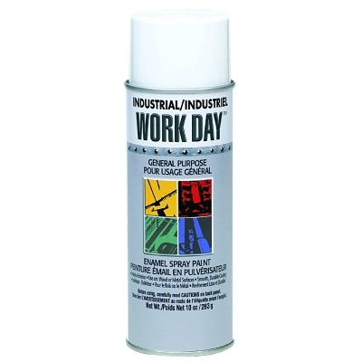 Industrial Work Day Enamel Paint, 10 oz Aerosol Can, Flat White