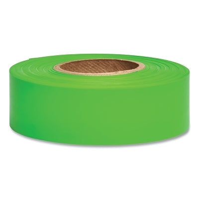 Taffeta Flagging Tape, 1-3/16 in x 150 ft, Flourescent Green