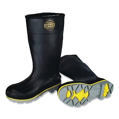 XTP XTRA TRACTION Boots, Steel Toe, Size 15, PVC, Black/Gray