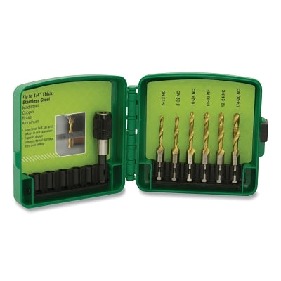 Standard 7-Piece Drill/Tap Bit Set, 1/4 in Max Cutting Diameter