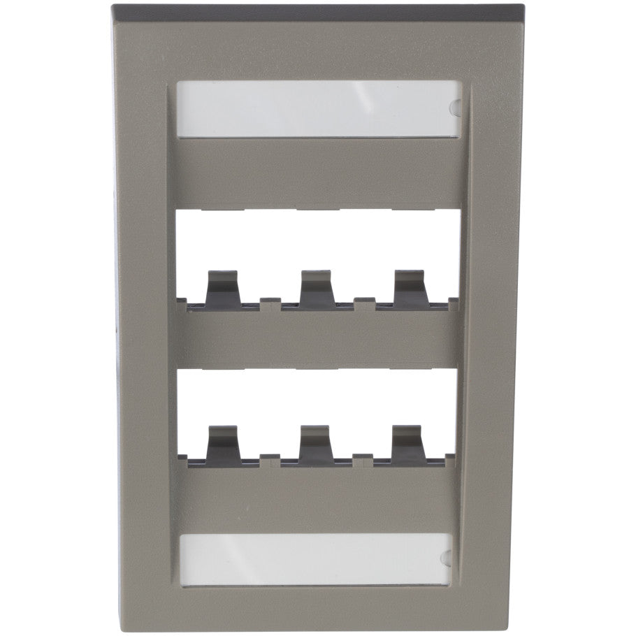 Mini-Com Executive Series Faceplate, 1 Gang, 6-Port, International Grey