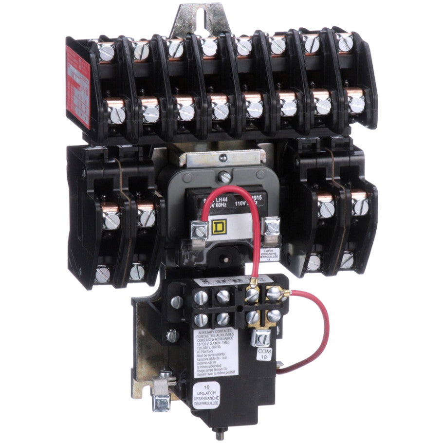 Mechanically Held Lighting Contactor, 12-Pole, Open-Type Enclosure, 120V Coil