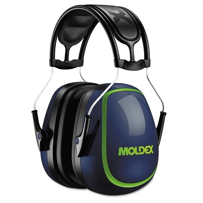 MX Series Earmuff, 27 dB, Black/Blue/Green, Headband
