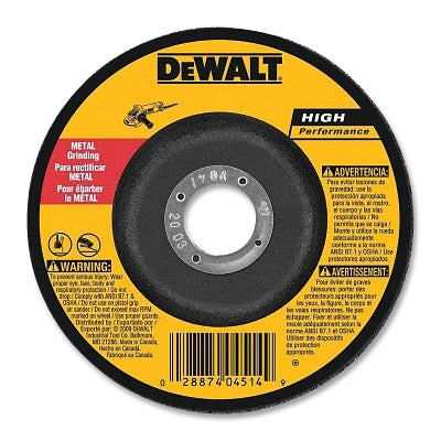 Type 27 Grinding Wheel, 4-1/2 in dia, 7/8 in Arbor, 13300 RPM, 24 Grit, 4 EA/PK