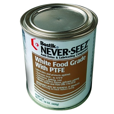 White Food Grade Compound with PTFE, 14 oz Flat Top Can