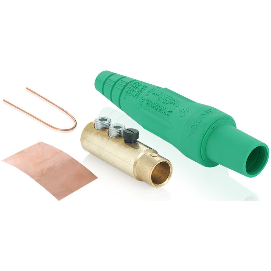 Single Pole Cam-Type Connector, Female, 400A, 600 V AC/DC, 2/0 to 4/0 AWG, Green