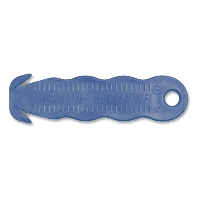 Klever Kutter Safety Cutter, 4-5/8 in L, Straight Blade, Steel, Plastic, Blue