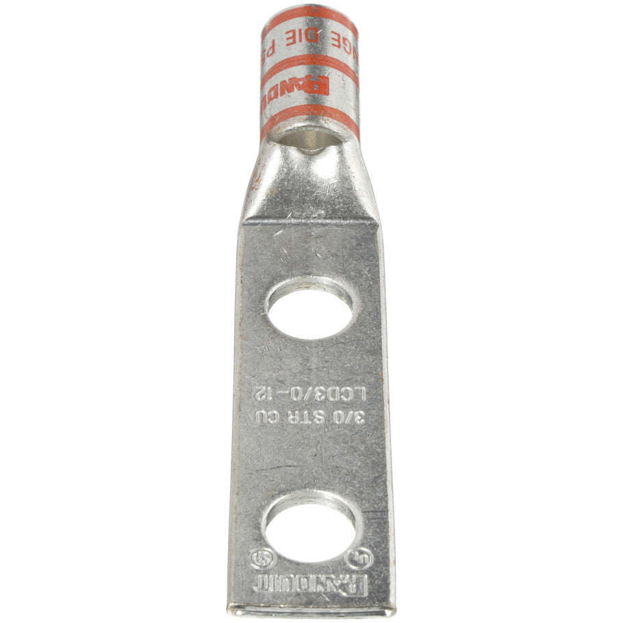 Standard Barrel Lug , Inspection, Window, 2-Hole, Orange, 3/0 AWG, 4.49 in.